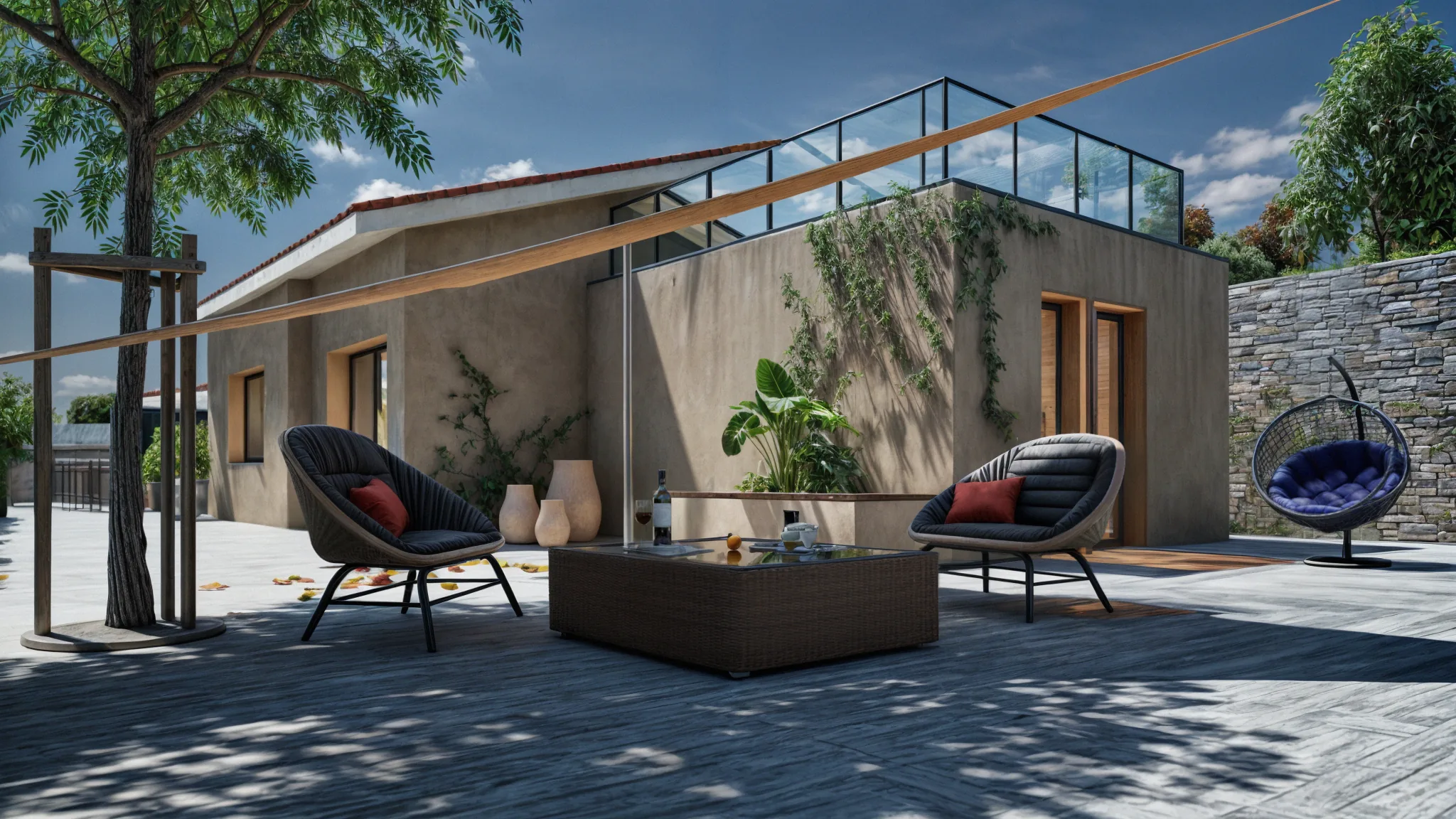 Render terrazzo camere